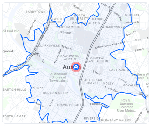 travel time service area